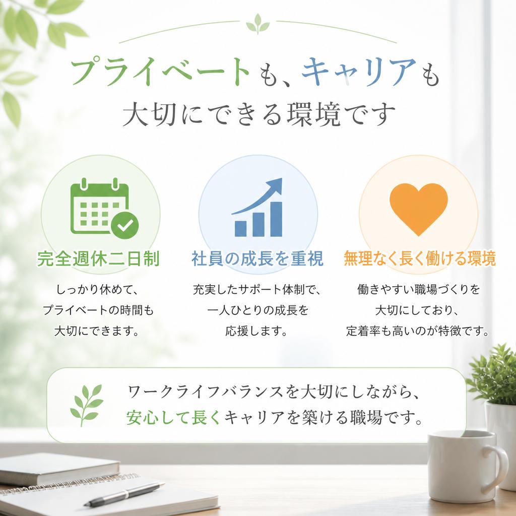 高い定着率と働きやすい環境