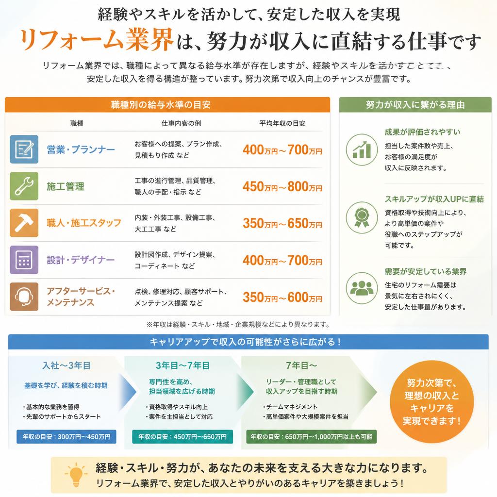 職種別給与の実情：安心して働ける環境