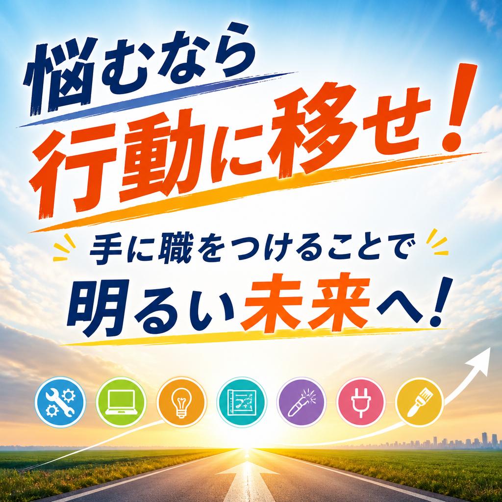 悩むなら行動に移せ！手に職をつけることで明るい未来へ！