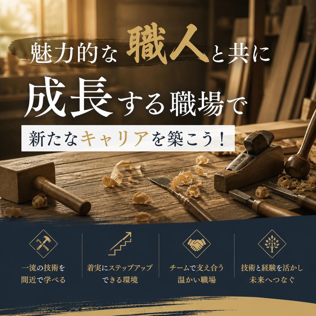 魅力的な職人と共に成長する職場で新たなキャリアを築こう！