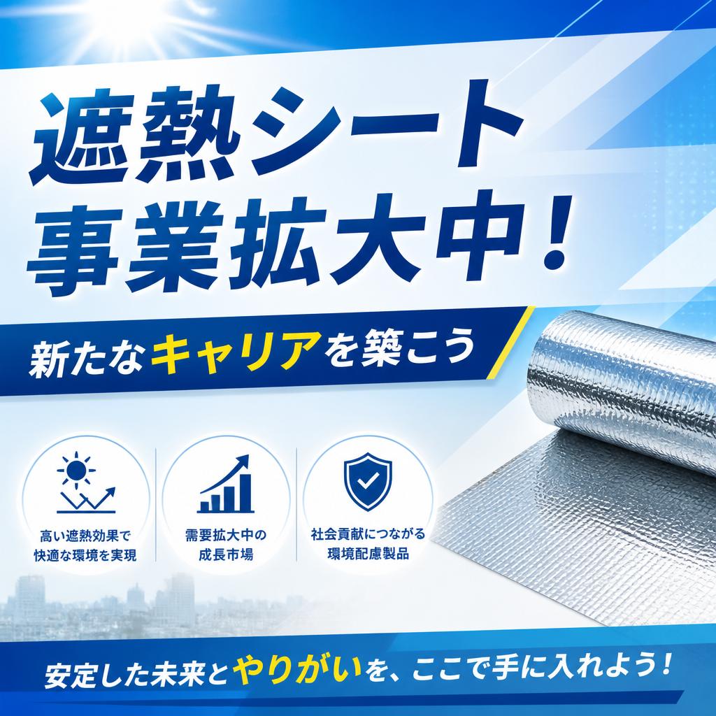 遮熱シート事業拡大中！新たなキャリアを築こう