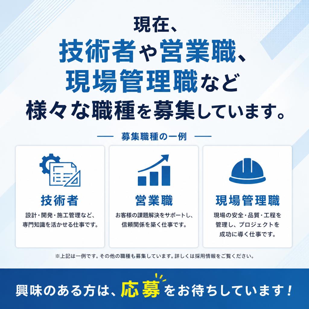 多彩な職種の募集