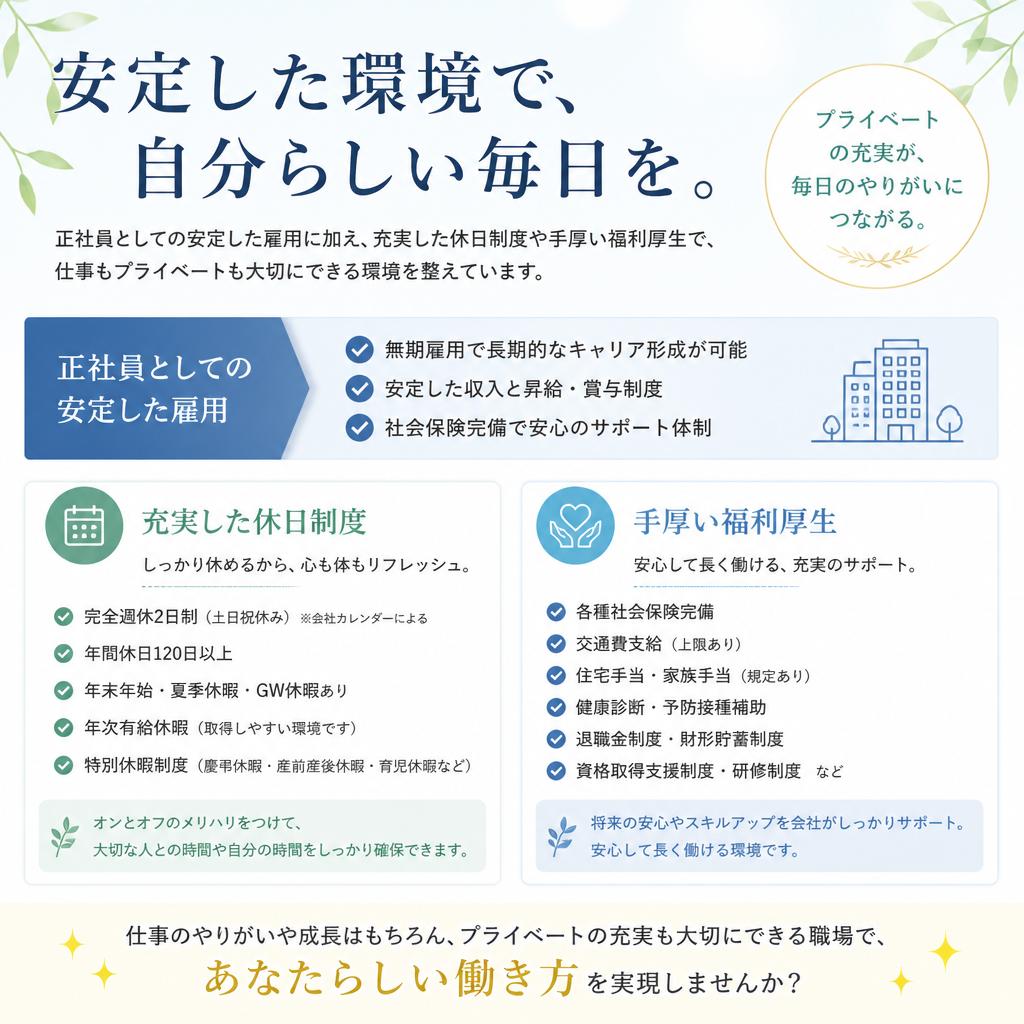 安定した雇用と福利厚生