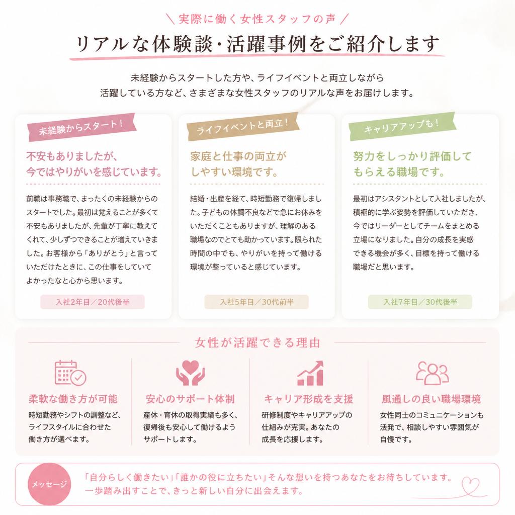 女性スタッフの声