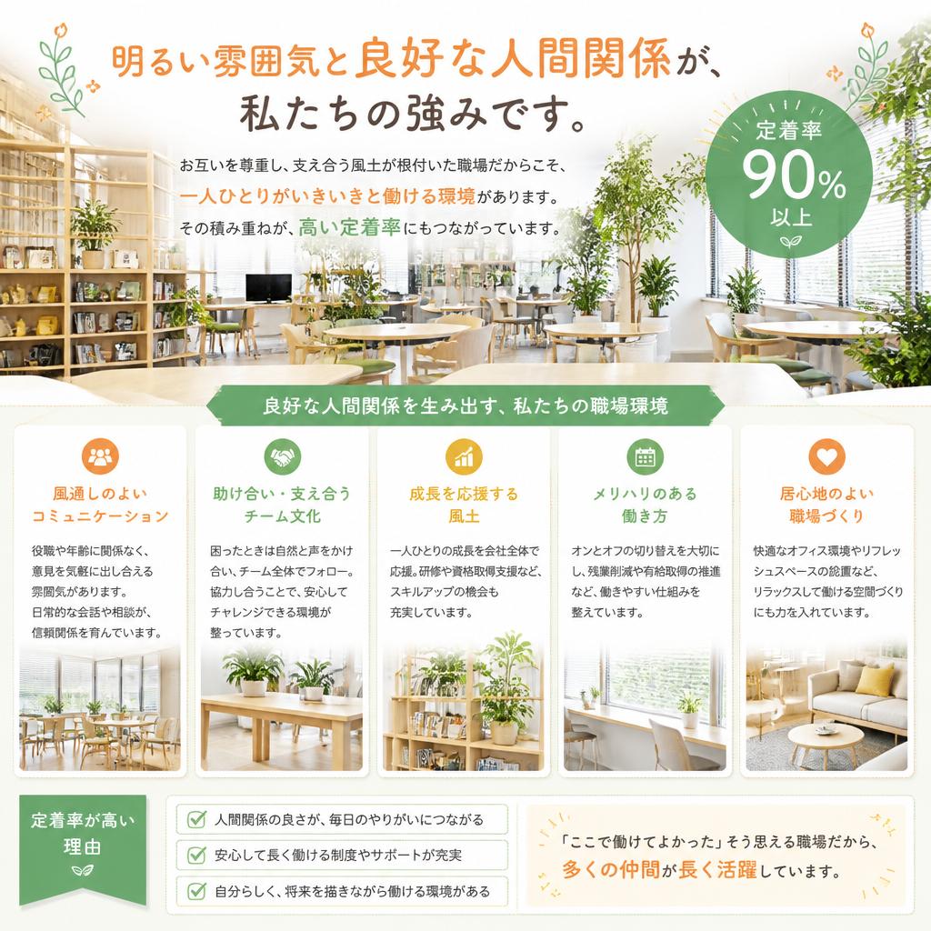 職場環境の恵まれた条件
