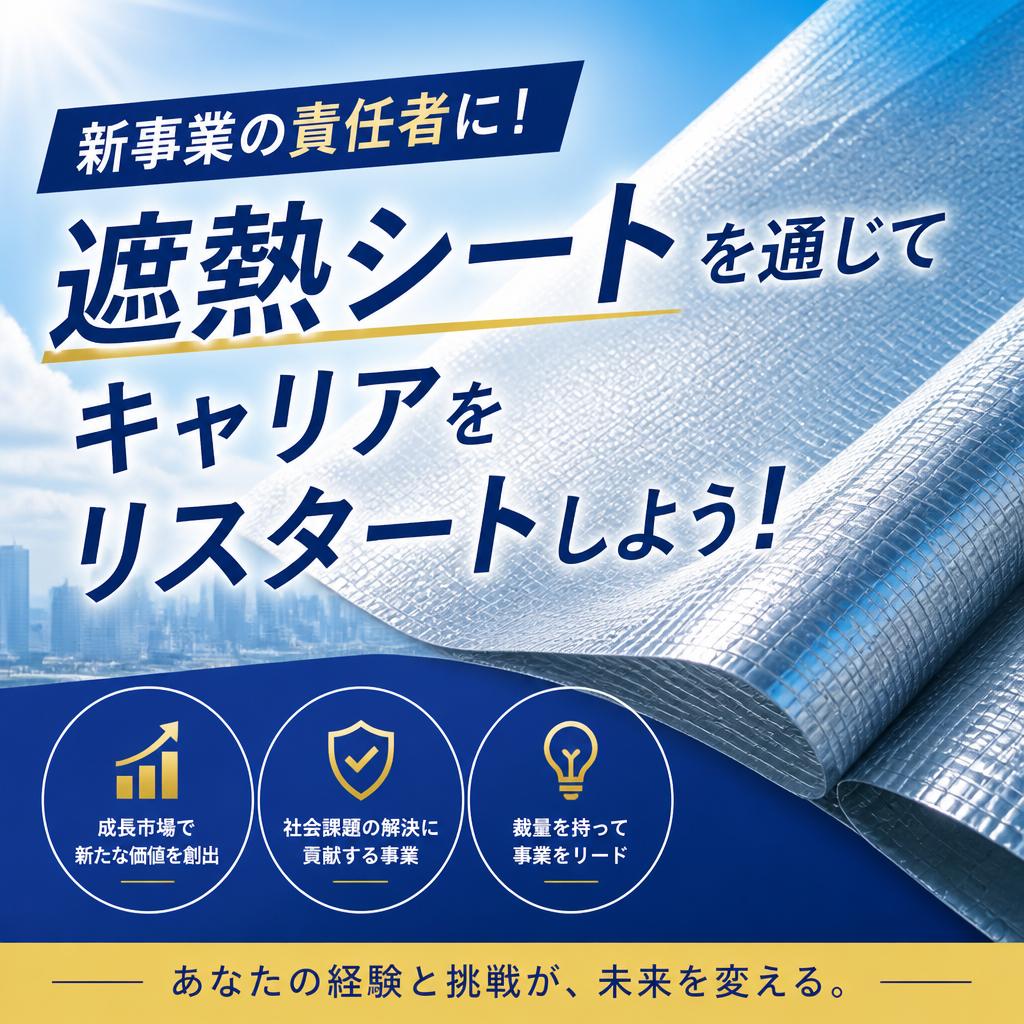 新事業の責任者に！遮熱シートを通じてキャリアをリスタートしよう！