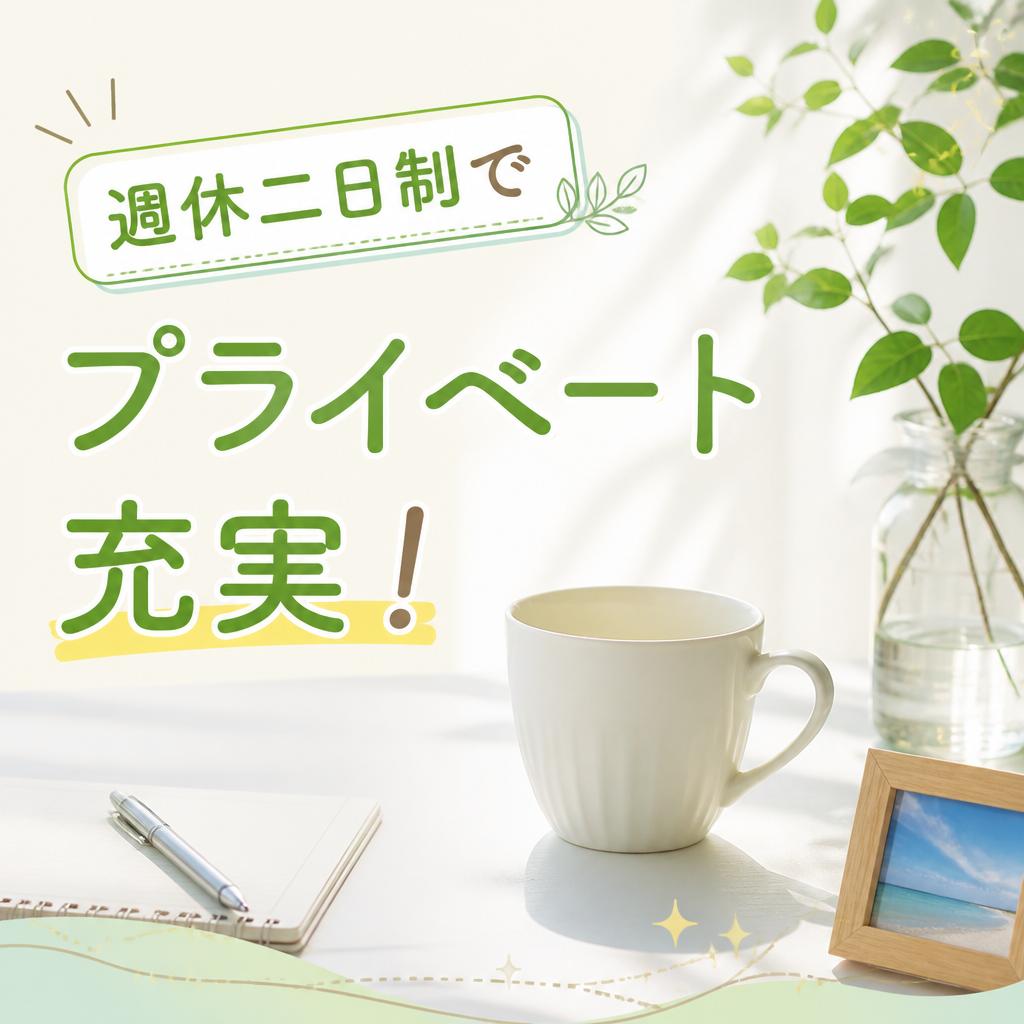 週休二日制でプライベート充実！